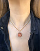 LARGE QUEEN ANNE PEACH PASTE DROP PENDANT