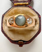CATS EYE CHRYSOBERYL & OLD CUT DIAMOND GYPSY RING