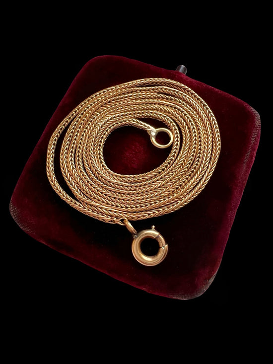19TH CENTURY 18CT GOLD FINE FOXTAIL CHAIN
