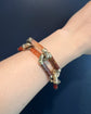 VICTORIAN LARGE AGATE CHAIN BRACELET WITH PADLOCK