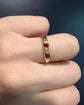 ANTIQUE DIAMOND & RUBY FLUSH SET 18CT GOLD RING
