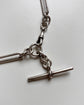 LATE VICTORIAN CHUNKY SILVER PAPERCLIP ALBERT CHAIN