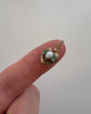 ANTIQUE 15CT GOLD ENGRAVED HEART SET WITH OPAL & EMERALD