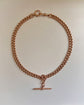 ANTIQUE HEAVY 9CT GOLD CURB ALBERT CHAIN