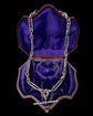 VICTORIAN SILVER TROMBONE & LOVERS KNOT ALBERT CHAIN