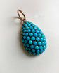 VICTORIAN LARGE TEARDROP PAVÉ TURQUOISE PENDANT