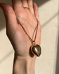 ANTIQUE LARGE PUFFY GOLD HEART PENDANT ‘TOUJOURS PRÉSENTE, TOUJOURS CHÈRE’