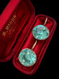 EARLY VICTORIAN TURQUOISE PASTE EARRINGS