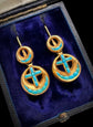 VICTORIAN TURQUOISE & 18CT GOLD EARRINGS
