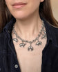 VICTORIAN ANIMAL CHARM CHUNKY SILVER NECKLACE