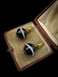 VICTORIAN 15CT GOLD SNAKE & AGATE EARRINGS