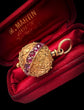 19TH CENTURY FRENCH 18CT GOLD & RUBY SPHERE PENDANT