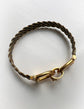 18CT GOLD SNAFFLE & ELEPHANT HAIR BANGLE