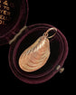VICTORIAN 9CT GOLD MUSSLE SHELL LOCKET PENDANT