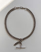 ANTIQUE SILVER CURB ALBERT WITH REMOVABLE T-BAR
