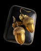 VICTORIAN LARGE 9CT GOLD ACORN EARRINGS