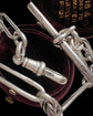 VICTORIAN SILVER PAPERCLIP & LOVERS KNOT ALBERT CHAIN
