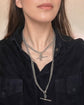 ANTIQUE CHUNKY SILVER DOUBLE ALBERT CHAIN