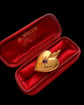 VICTORIAN 15CT GOLD & GARNET PUFFY HEART PENDANT
