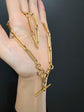 ANTIQUE 18CT GOLD PAPERCLIP ALBERT CHAIN