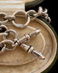 ANTIQUE SILVER CURB ALBERT WITH REMOVABLE T-BAR