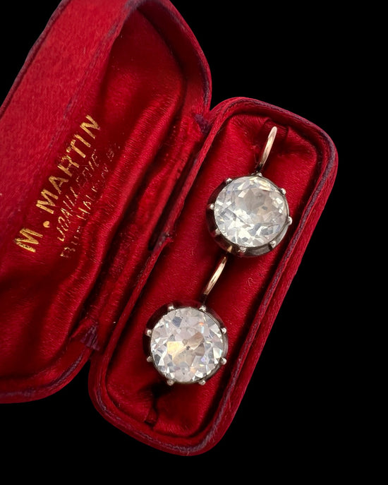 GEORGIAN PASTE SINGLE STONE EARRINGS