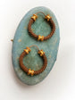 19TH CENTURY 18CT GOLD & WOVEN HAIR HOOP EARRINGS