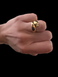 VICTORIAN 18CT GOLD & DIAMOND COILED SNAKE RING