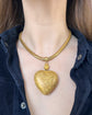 HUGE VICTORIAN PINCHBECK HEART PENDANT & SNAKE CHAIN