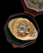 VICTORIAN 18CT GOLD & DIAMOND STAR SET SIGNET RING