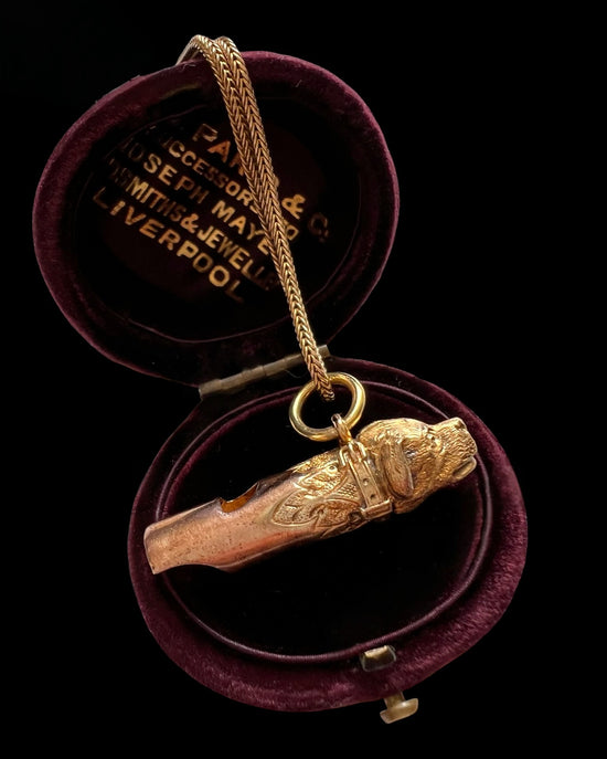 VICTORIAN GOLD DOG WHISTLE