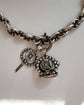 DUTCH 20TH CENTURY SILVER CHATELAINE FOB & KEY SET