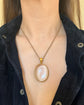 VICTORIAN LARGE ROCK CRYSTAL & 18CT GOLD PENDANT