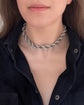 SUPER CHUNKY VINTAGE SILVER TWIST CHAIN & BRACELET SET