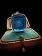 VICTORIAN BRIGHT BLUE BEE ‘INDUSTRY’ TASSIE INTAGLIO PENDANT