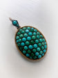 VICTORIAN PAVÉ TURQUOISE OVAL PENDANT