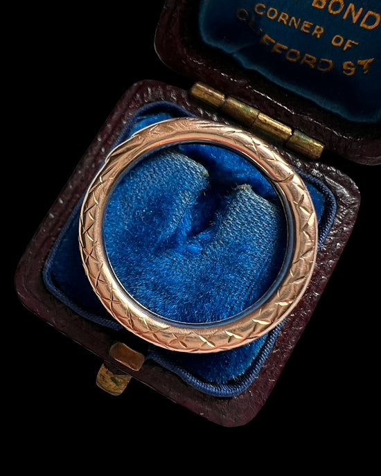 GEORGIAN CROSSHATCH OUROBOROS SNAKE SPLIT RING