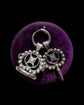 DUTCH 20TH CENTURY SILVER CHATELAINE FOB & KEY SET