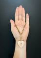 SUPERSIZED CHUNKY VICTORIAN ROCK CRYSTAL HEART PENDANT