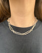 ANTIQUE SILVER PAPERCLIP & LOVERS KNOT CHAIN