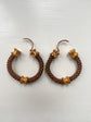 19TH CENTURY 18CT GOLD & WOVEN HAIR HOOP EARRINGS
