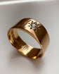 ANTIQUE 18CT GOLD & DIAMOND CHUNKY CIGAR BAND RING