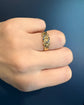 ANTIQUE DIAMOND & SAPPHIRE 18CT GOLD CHAIN RING
