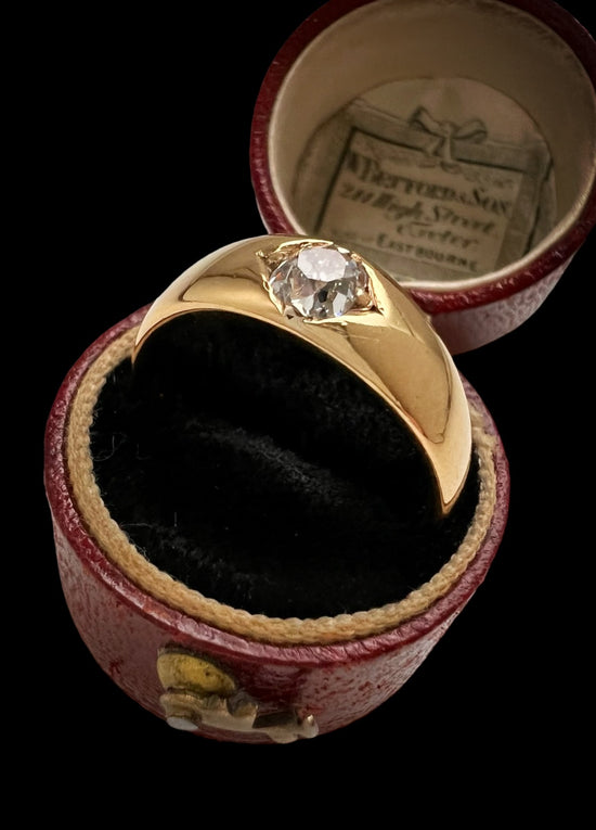 VICTORIAN DIAMOND & 18CT GOLD GYPSY RING