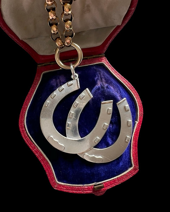 VICTORIAN DOUBLE SILVER HORSESHOE PENDANT
