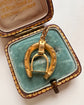19TH CENTURY HORSESHOE & STIRRUP 18CT GOLD PENDANT