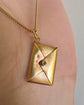 ANTIQUE 18CT GOLD & DIAMOND ENVELOPE AND LETTER PENDANT
