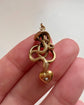 ANTIQUE COILED SNAKE & MINI HEART PENDANT