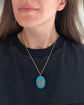 VICTORIAN DIAMOND LEAF & PAVÉ TURQUOISE BOMBE PENDANT