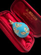 19TH CENTURY DIAMOND & BLUE ENAMEL EGG PENDANT